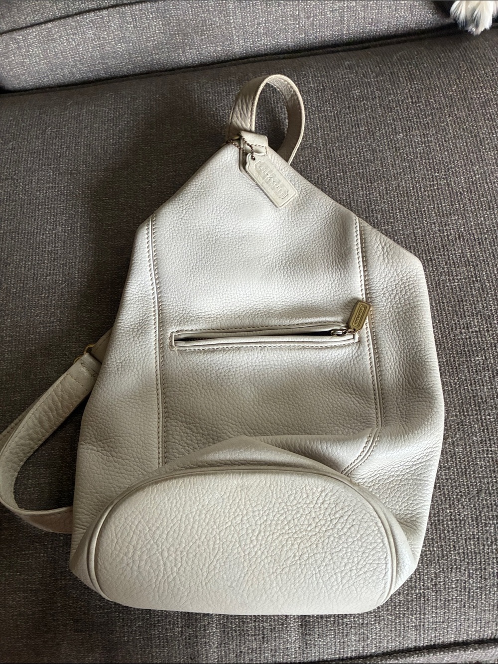Coach Chalk Pebbled Leather Crossbody Sling Bag
